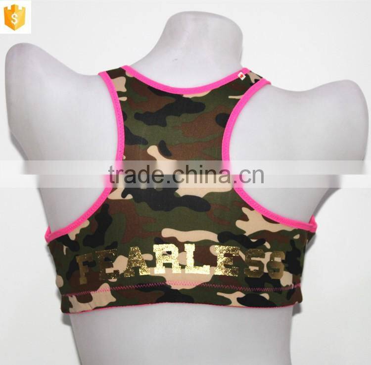 High quallity camouflage color sport bra,sexy women bra