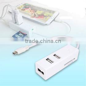 Card Reader 3 in 1 with Extension Cable for Mobile Use