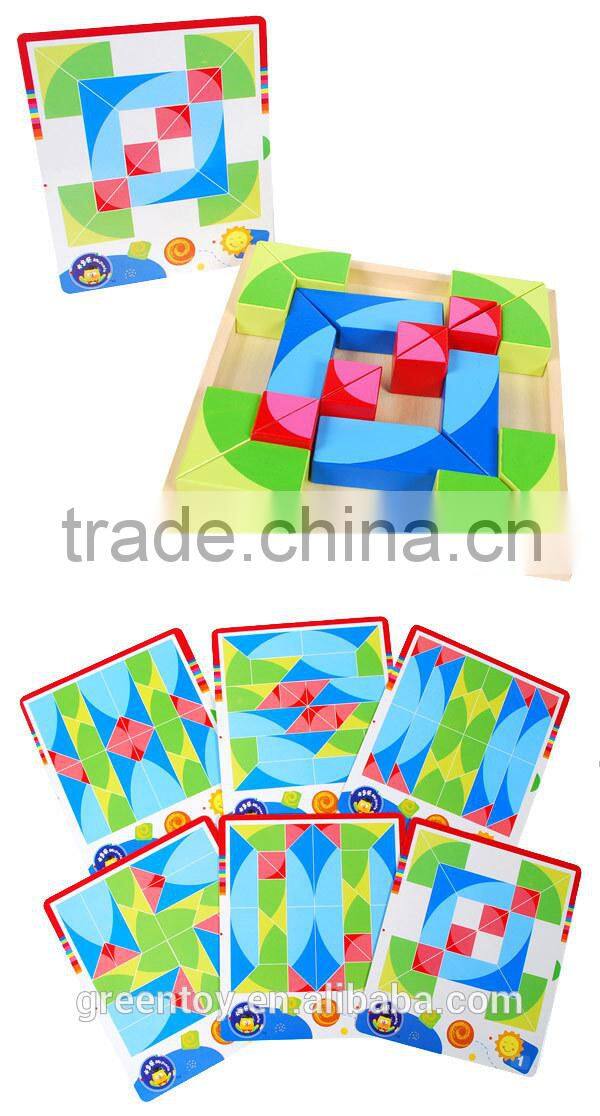 wooden educational toys for kids 3D block puzzle