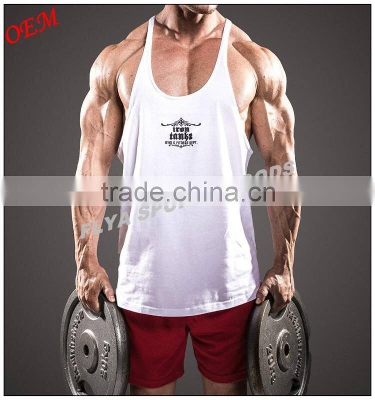 high quality wholesale custom printed stringer gym vests for men