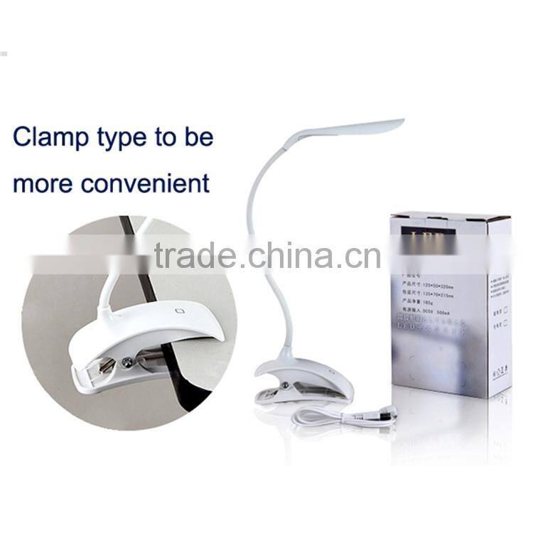 Gift JK-853C USB Power white Color LED table Light Clips reading lights with flexible tube desk bed lighting