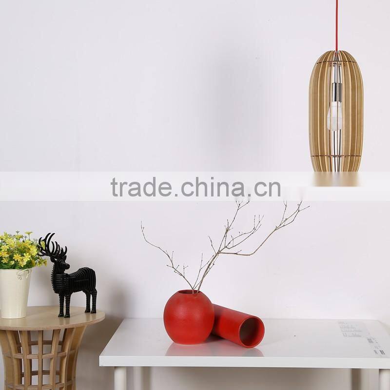 High quality and fast delivery furniture light supplier basewood wooden ceiling pendant lamp JK-8005B-18 LED pendant Light