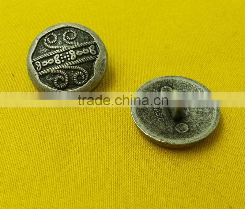 20mm High Quality Anti-silver NF color Metal Shank Button -- MJ1543