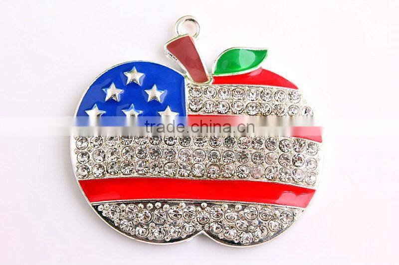 2016 Newest Fashion Cute Fruit shape Rhinestone Charm Cartoon Pendants For Kids Necklaces Jewelry Making!