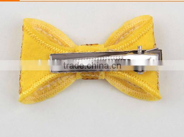 2015 New baby sequin hair bow with clip children hair accessories boutique big glitter hair bow ! CB-3667