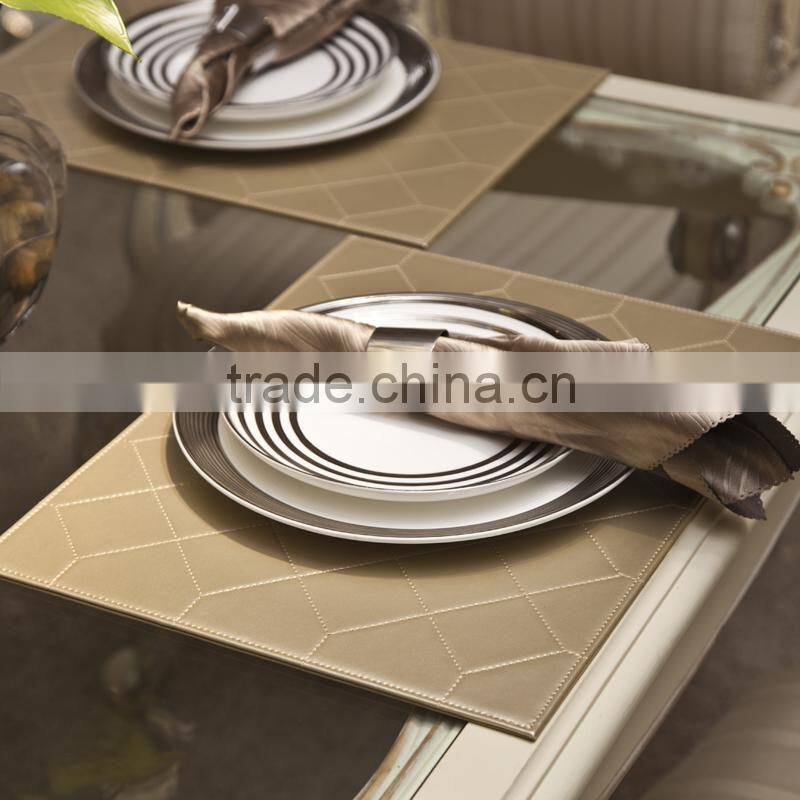 Hot Selling Fancy Gold PU Leather Placemat