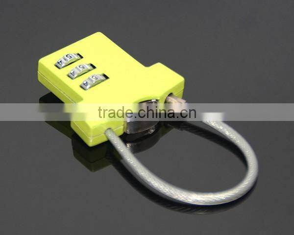 RANDOM Mix Colors Green T-shirt Shaped Three Coded Lock Blank Metal Zinc Alloy Steel Wire Combination 3 Digitals Padlock