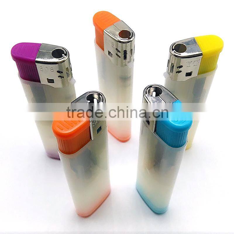 Hot selling semi transparent colored plastic lighter