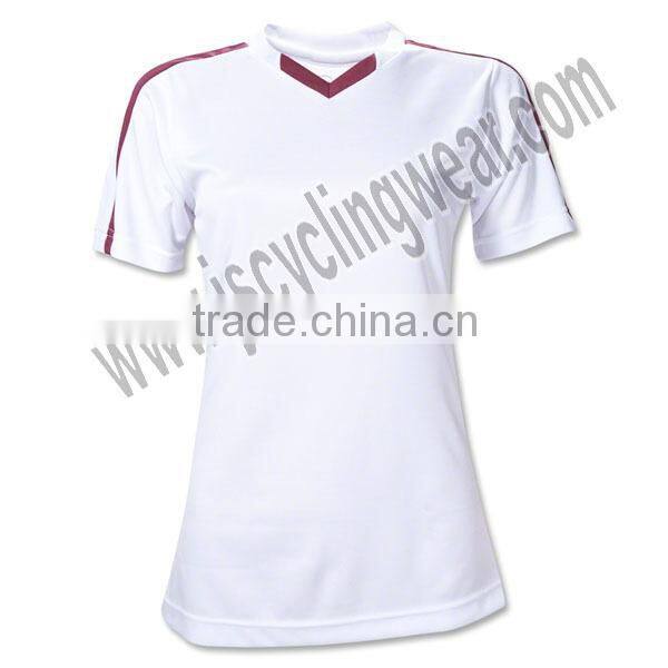 white customized hot selling soccer jersey for women