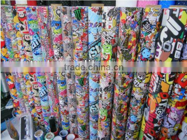 New design for bomb vinyl sticker with air channels