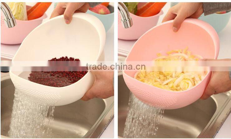 Q021 wholesale plastic rice washing basket / Rice Washing Bowl/drain basket