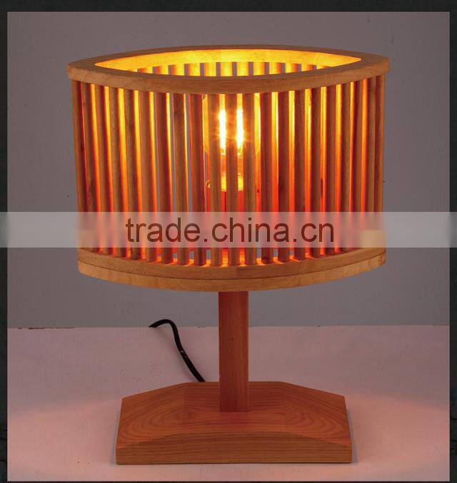 Handmade craft art wood modern table lamp for bedroom decor