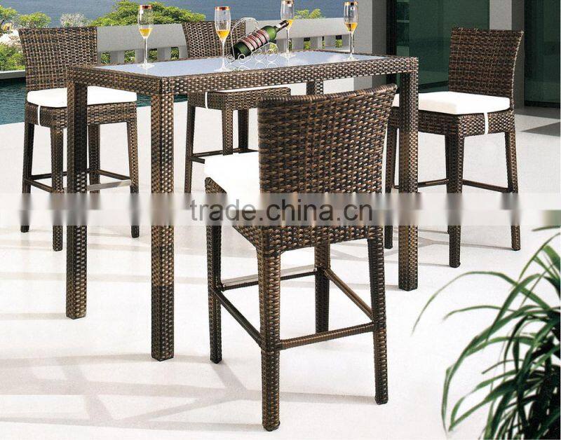 wicker bar table and chair set