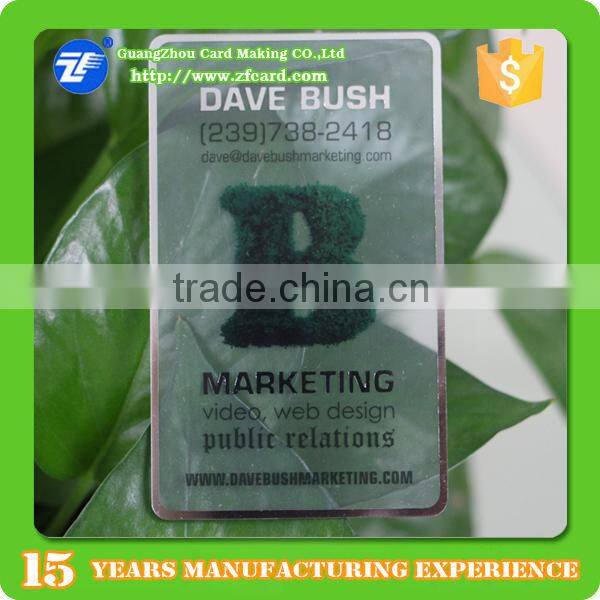 plastic cards pvc 0,76 with transparental card personalization