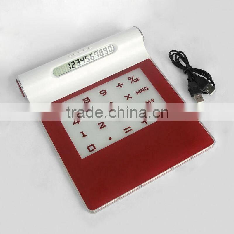 USB Mouse Mat with Calculator USB HUB and Speaker with LED light