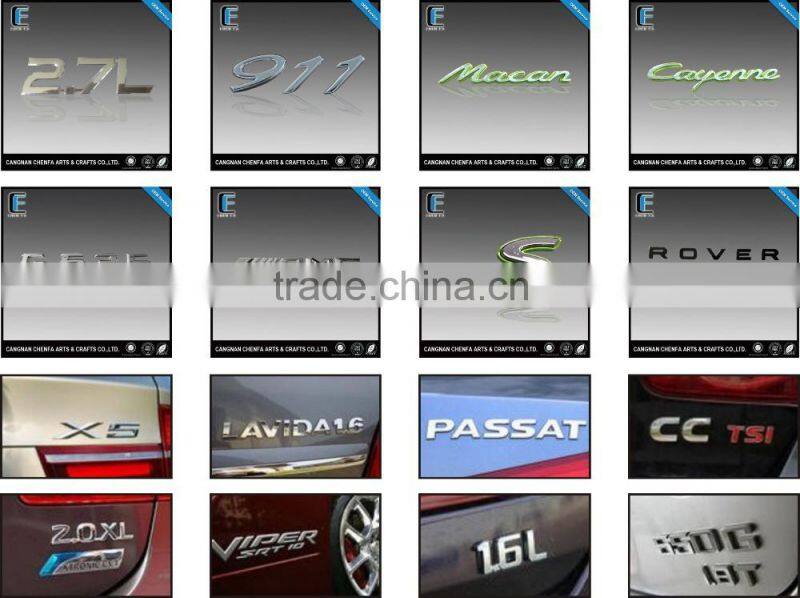 Decorative 3D outdoors shiny silver self-adhesive ABS plastic chrome letterings for cars