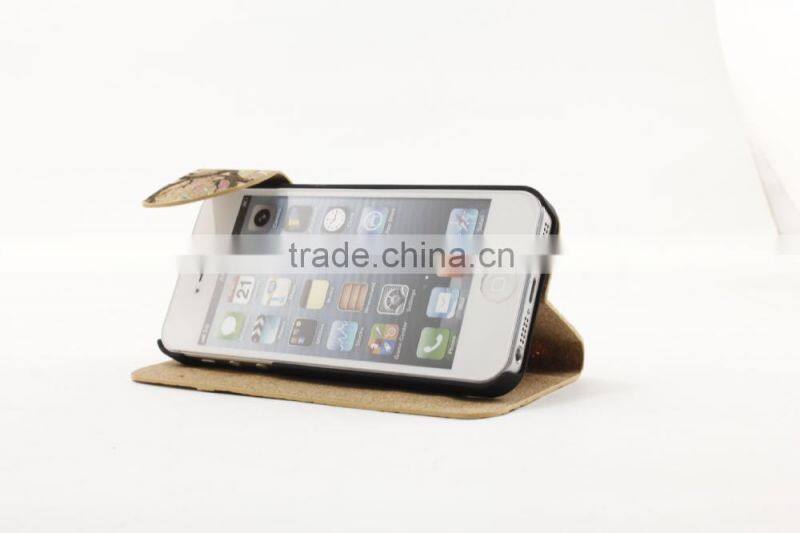 Flip Phone case Wood PU case cover for iphone brand compatible