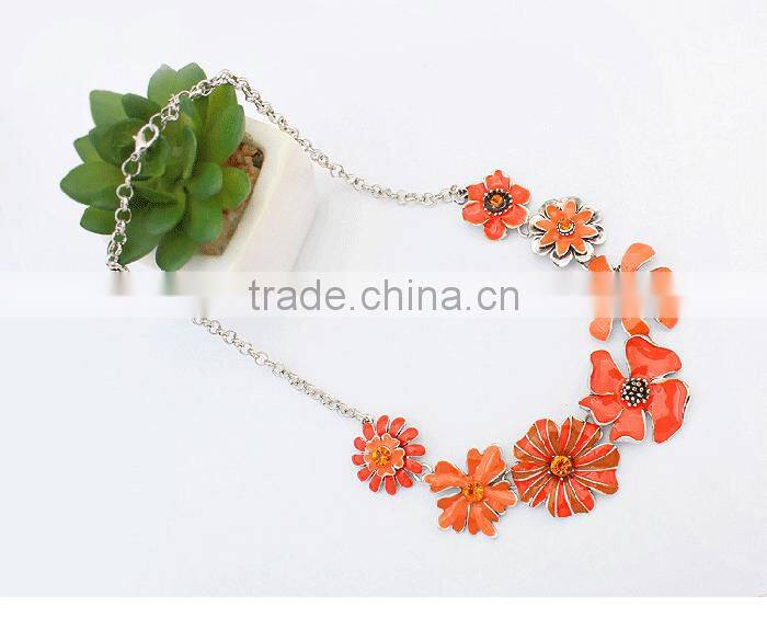 Women jewelry wholesale beautiful colorful hawaii flower necklace