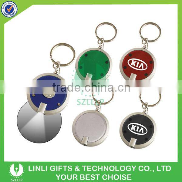 Plastic Round-Shape LED Flash Light Keychain