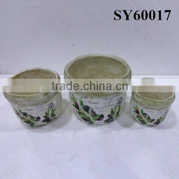 Cheap decal square terracotta plant pot