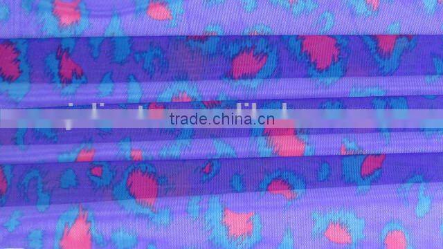 Blue red mesh Spandex nylon 4070 Elastic print Fabric used clothing