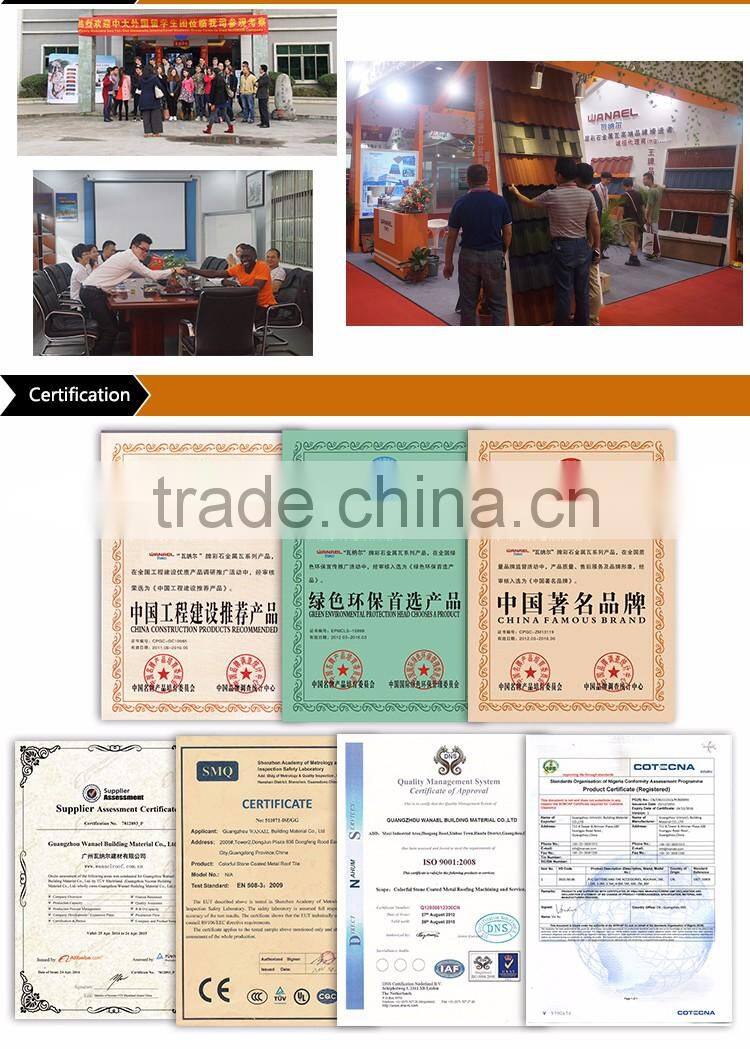Wanael Traditional Noisy-resistant Metal building materials Red Clay Solar Roof Tiles
