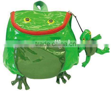 green PVC plastic kid raincoat with bag