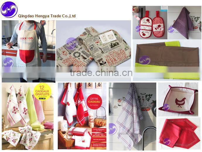 embroidered 100% cotton waffle plain white tea towel