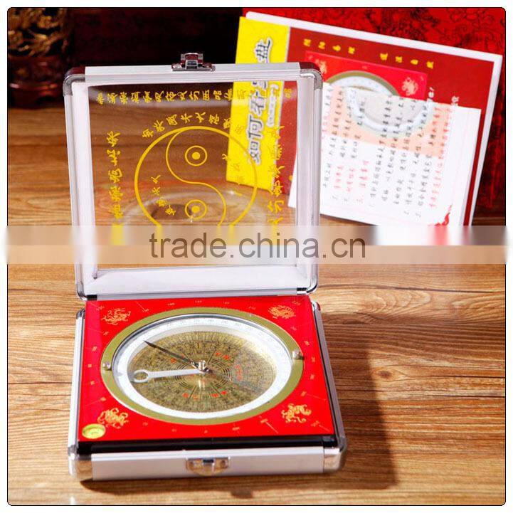 Red color Wooden material chinese fengshui lou pan,round lou pan