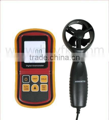 Digital anemometer air flow sensor with air temperature sensor