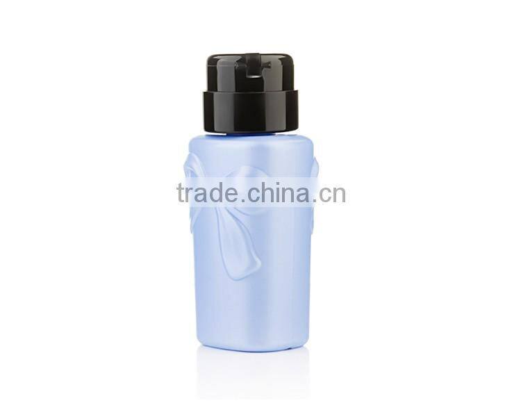 2016 wholesales 180mL blue empty nail pressing bottle for custom nail polish bottle