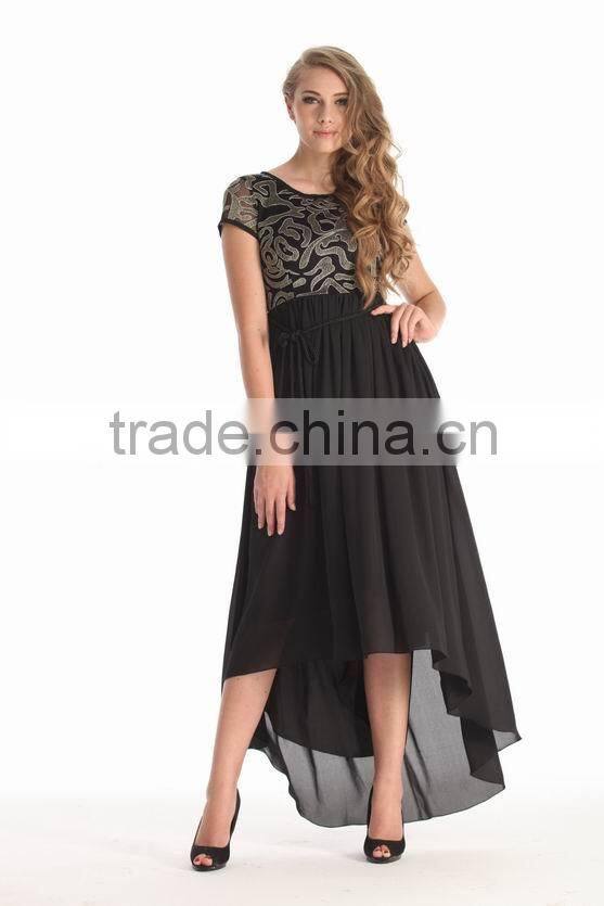 2015 Spring sleeve cap swallowtailed knee-length lady's casual dresses