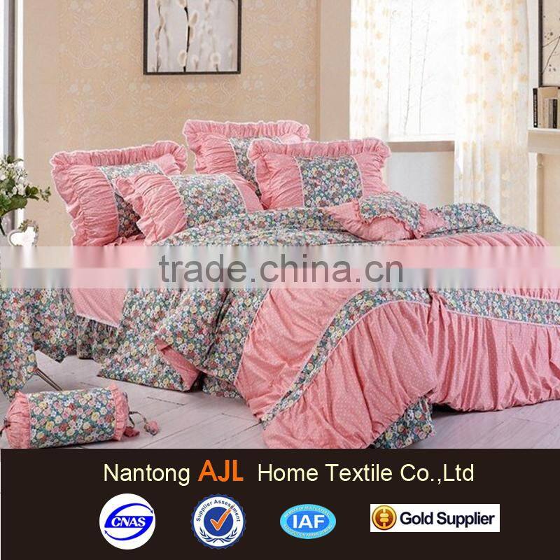 2015 100% cotton new products Korea queen size bedding 4pcs
