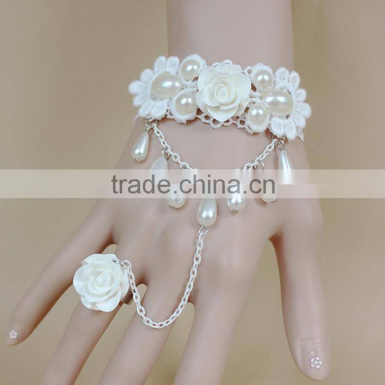 gothic white handmade bridal bracelet, holy bracelets