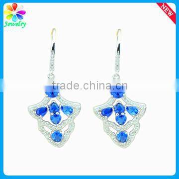 Ruby Gemstone Platinum Plating Silver Eardrop Ear Plug 925 Sterling Silver Hoop Gold Earring