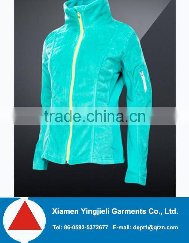2014 Without hood fashion polar fleece jacket with elastic cuff