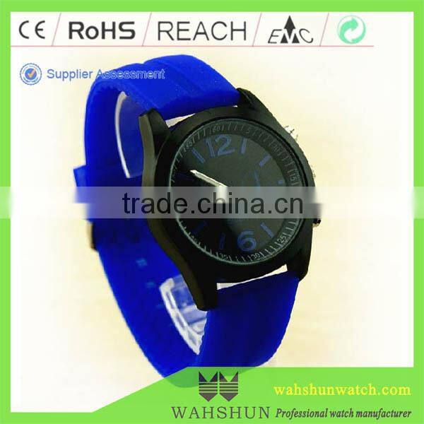 Fashion silicone band alloy promotion wristwatch stainless steel back cover