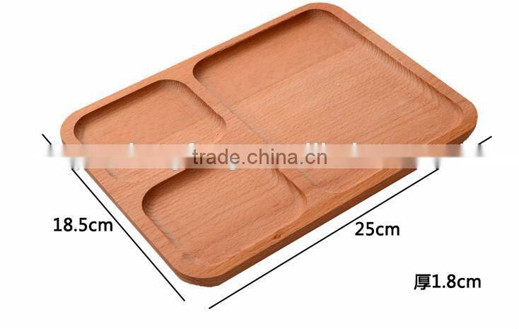 Environmental children dinnerware plate solid wood storage trays dessert furit tray