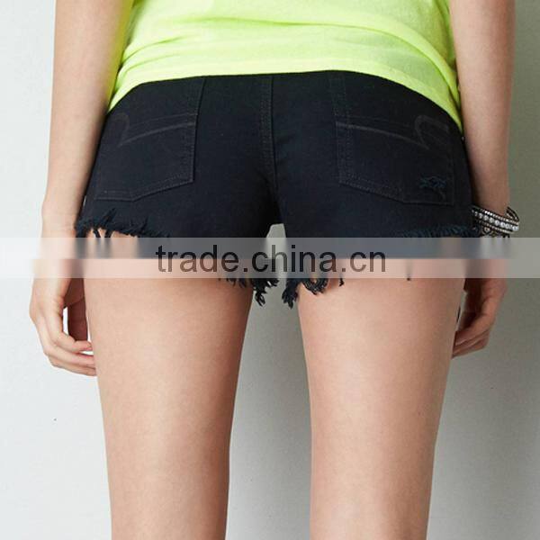 black sexy jean shorts for women distressed wholesale short jeans JXY057