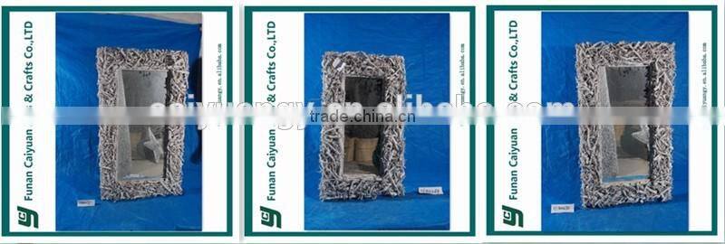 Wooden high wicker framed home decoration handmade mirror design