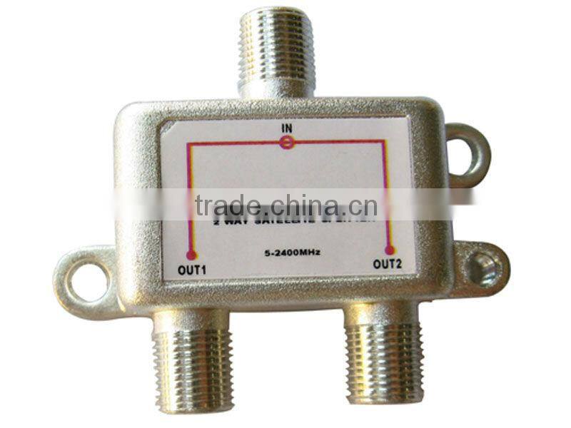 5-2400MHz 2 way satellite splitter all ports power pass tv antenna splitter