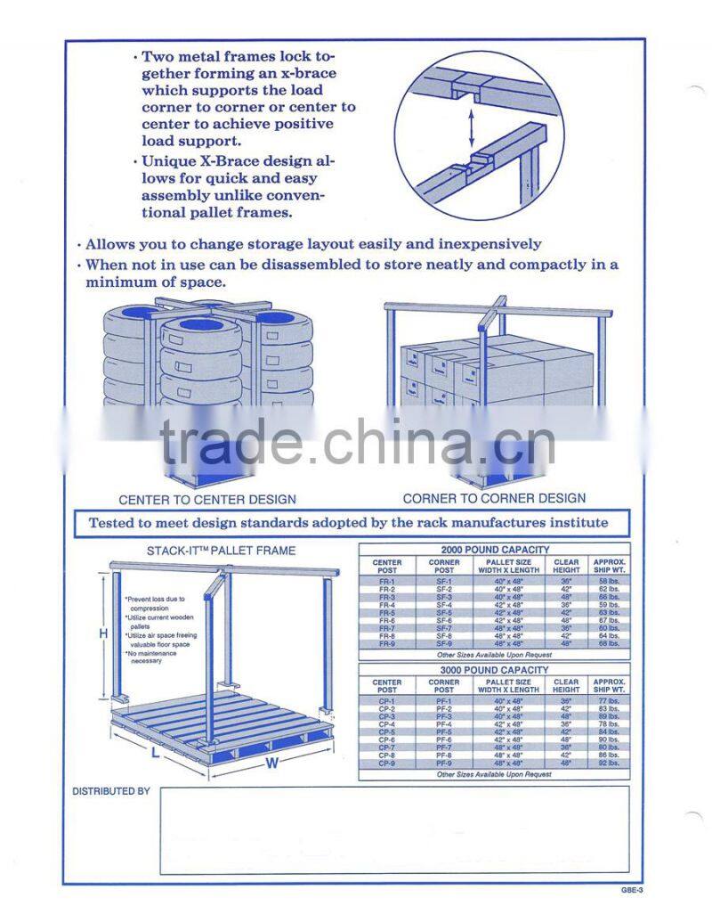 Heavy duty steel stacking rack