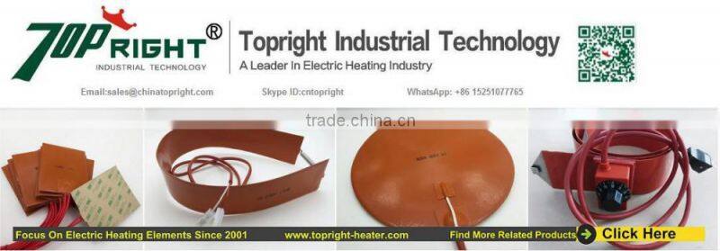 Flexible Spring Fixed Silicone Rubber Oil Tank Blanket Heater with Veclro and plug