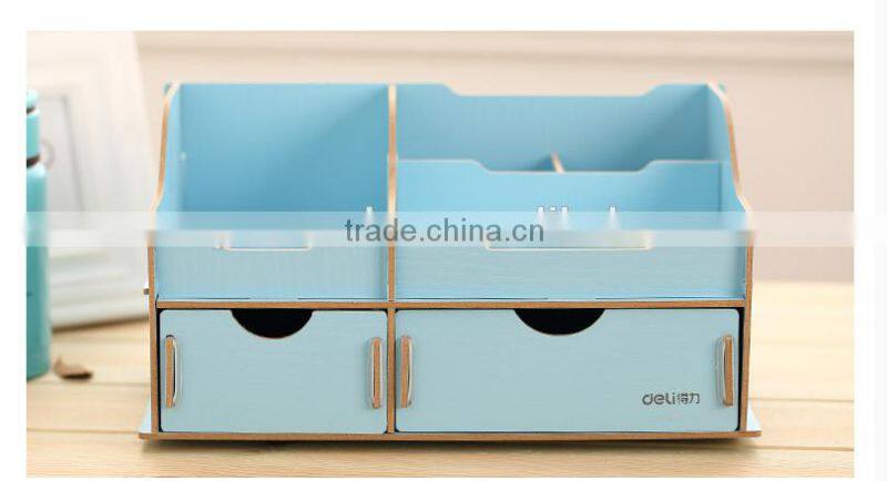 Deli Korean wooden Pen case DIY storage box wood model 9116