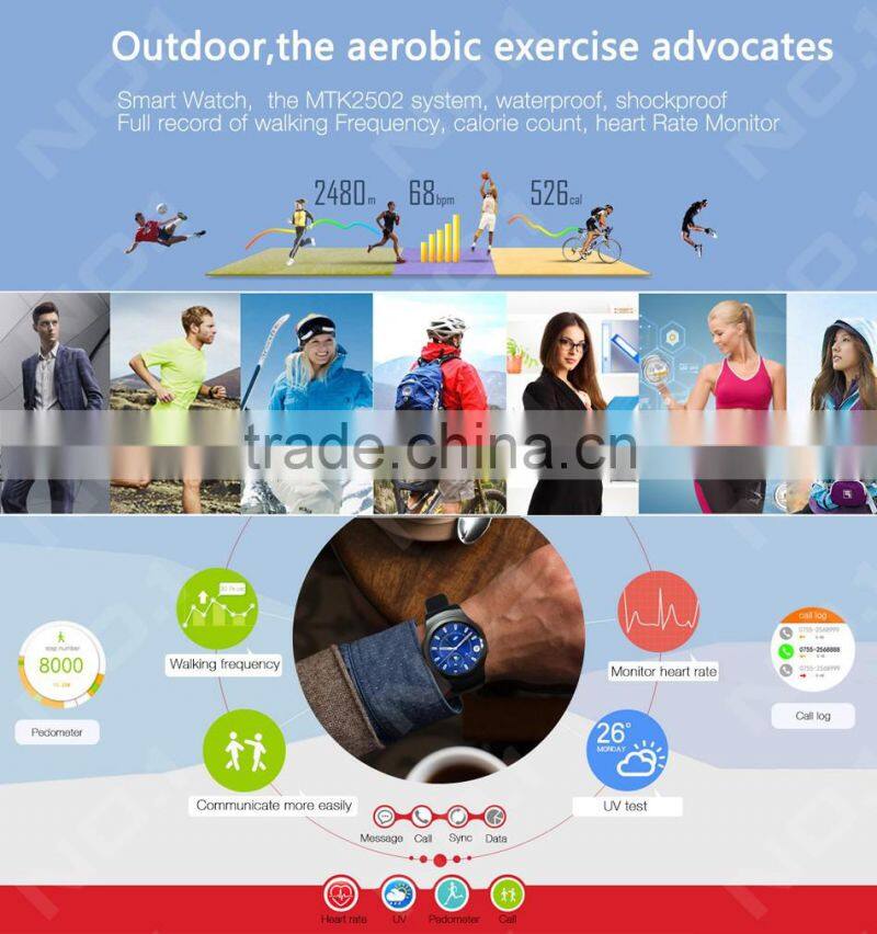 NO.1 G3 Bluetooth Smart Watch Phone Full Round Circle Wrist Smartwatch MTK2502 SIM TF Card Fitness Tracker for IOS android phone