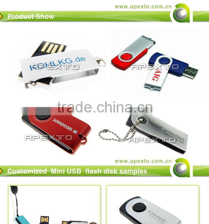 Promotional cheapest metal and plastic swivel USB customized logo printing