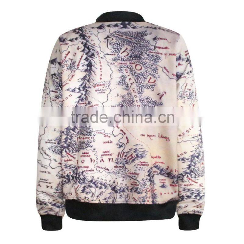 L055 Bomber Jacket Wholesale 2016 Latest Cotton Printed Bomber Jacket Women