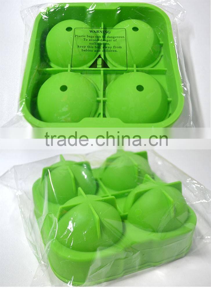 OEM factory price novelty silicone ice sphere mold with 4*6.5cm ball capacity