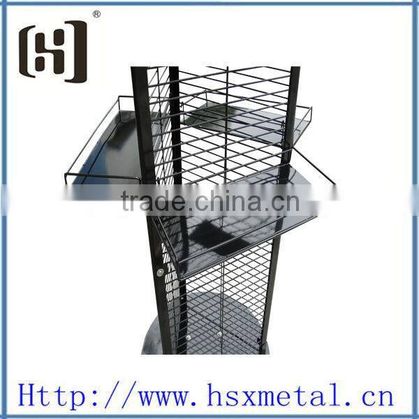 metal rotating store display stand with hooks HSX-S714 rotating wire display stands