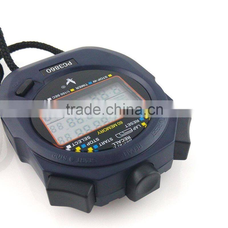 Handheld Large Screen 60 split recallable memory Sports stopwatch Timer PC3860